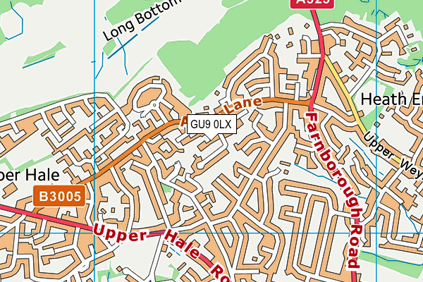 GU9 0LX map - OS VectorMap District (Ordnance Survey) GU9 0LX map - OS VectorMap District (Ordnance Survey)
