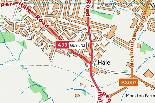 GU9 0NJ map - OS VectorMap District (Ordnance Survey) GU9 0NJ map - OS VectorMap District (Ordnance Survey)