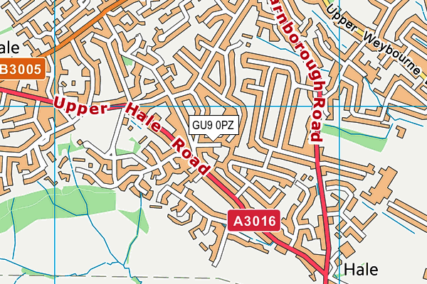 GU9 0PZ map - OS VectorMap District (Ordnance Survey) GU9 0PZ map - OS VectorMap District (Ordnance Survey)