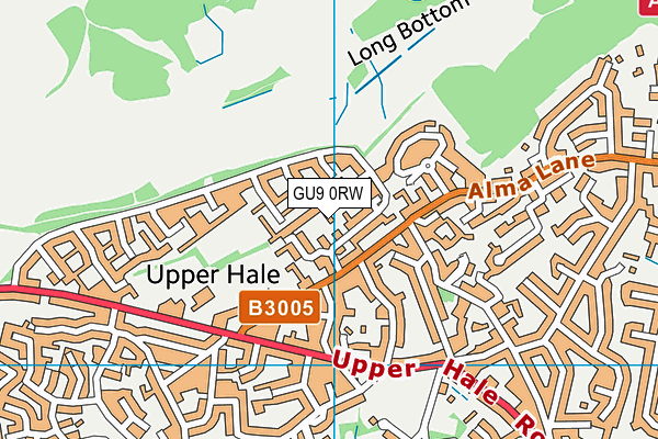 GU9 0RW map - OS VectorMap District (Ordnance Survey) GU9 0RW map - OS VectorMap District (Ordnance Survey)