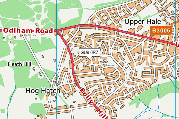 GU9 0RZ map - OS VectorMap District (Ordnance Survey) GU9 0RZ map - OS VectorMap District (Ordnance Survey)