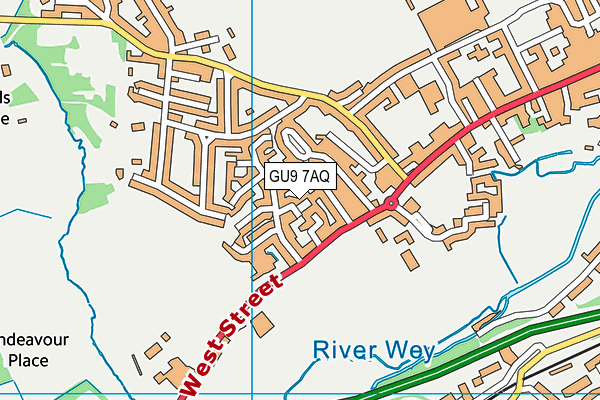 GU9 7AQ map - OS VectorMap District (Ordnance Survey) GU9 7AQ map - OS VectorMap District (Ordnance Survey)