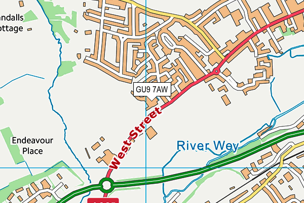 GU9 7AW map - OS VectorMap District (Ordnance Survey) GU9 7AW map - OS VectorMap District (Ordnance Survey)