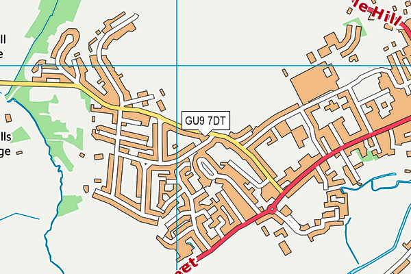 GU9 7DT map - OS VectorMap District (Ordnance Survey) GU9 7DT map - OS VectorMap District (Ordnance Survey)