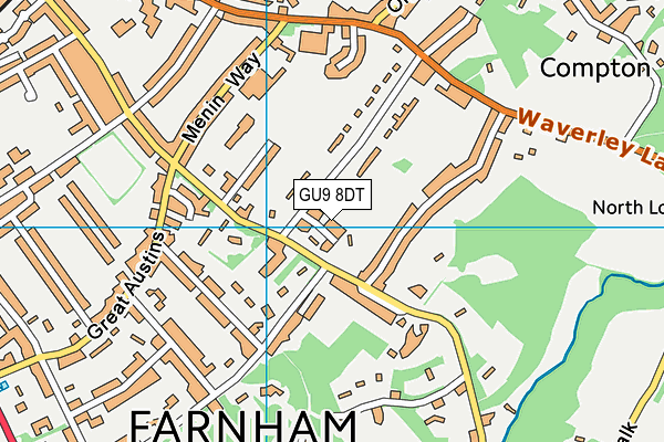 GU9 8DT map - OS VectorMap District (Ordnance Survey) GU9 8DT map - OS VectorMap District (Ordnance Survey)