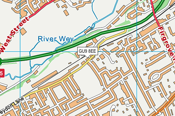 GU9 8EE map - OS VectorMap District (Ordnance Survey) GU9 8EE map - OS VectorMap District (Ordnance Survey)