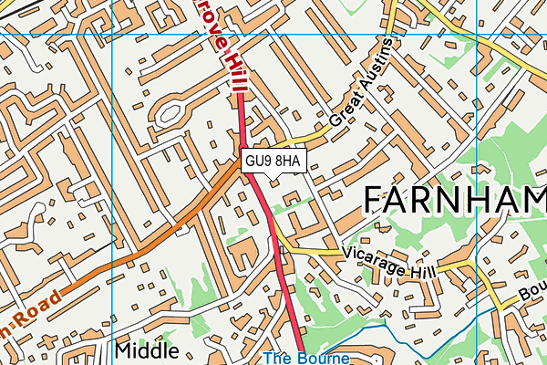 GU9 8HA map - OS VectorMap District (Ordnance Survey)