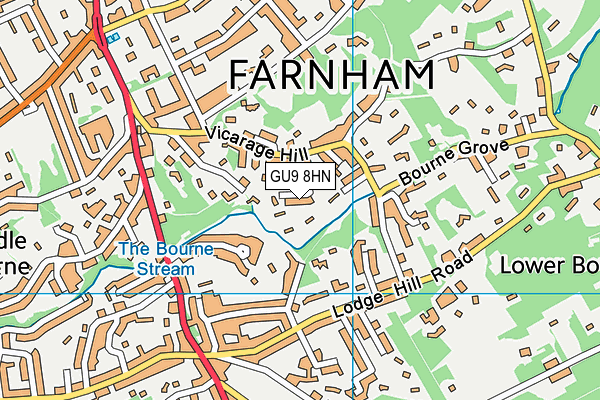 GU9 8HN map - OS VectorMap District (Ordnance Survey) GU9 8HN map - OS VectorMap District (Ordnance Survey)