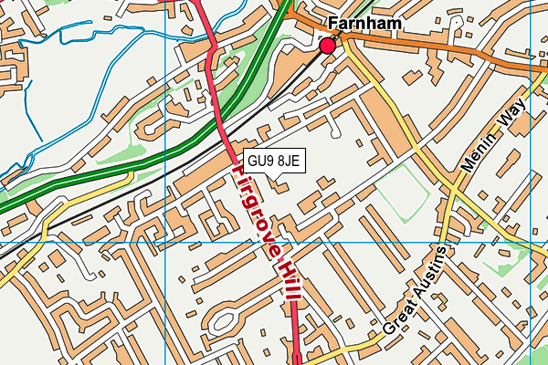 GU9 8JE map - OS VectorMap District (Ordnance Survey)