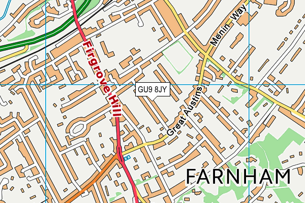 GU9 8JY map - OS VectorMap District (Ordnance Survey)