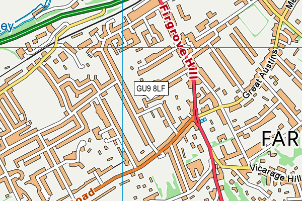 GU9 8LF map - OS VectorMap District (Ordnance Survey) GU9 8LF map - OS VectorMap District (Ordnance Survey)
