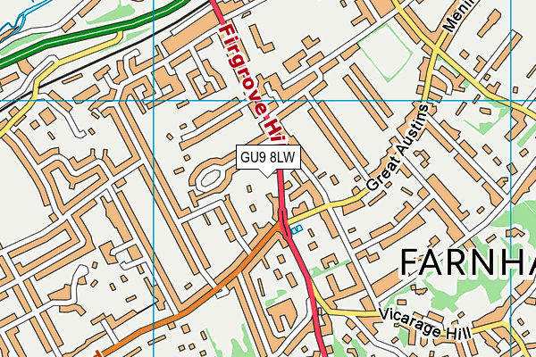 GU9 8LW map - OS VectorMap District (Ordnance Survey) GU9 8LW map - OS VectorMap District (Ordnance Survey)