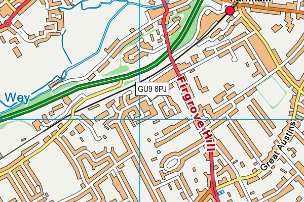 GU9 8PJ map - OS VectorMap District (Ordnance Survey) GU9 8PJ map - OS VectorMap District (Ordnance Survey)