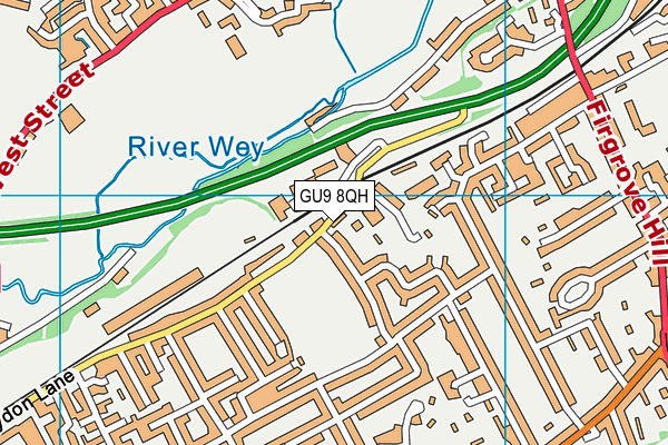 GU9 8QH map - OS VectorMap District (Ordnance Survey) GU9 8QH map - OS VectorMap District (Ordnance Survey)