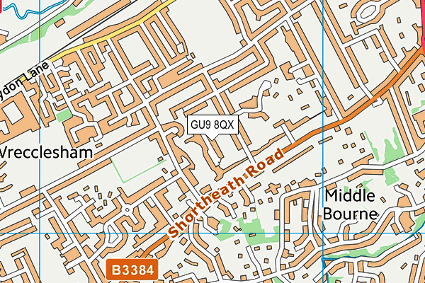 GU9 8QX map - OS VectorMap District (Ordnance Survey) GU9 8QX map - OS VectorMap District (Ordnance Survey)