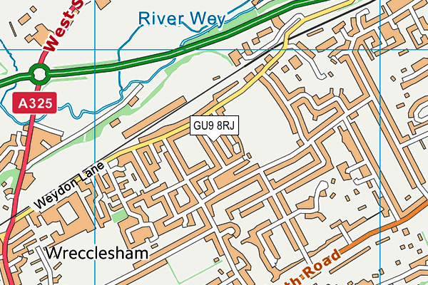 GU9 8RJ map - OS VectorMap District (Ordnance Survey)