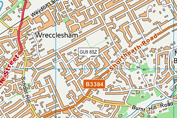 GU9 8SZ map - OS VectorMap District (Ordnance Survey) GU9 8SZ map - OS VectorMap District (Ordnance Survey)