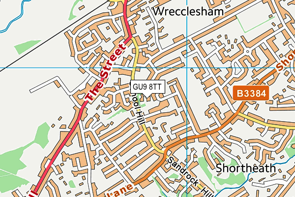 GU9 8TT map - OS VectorMap District (Ordnance Survey) GU9 8TT map - OS VectorMap District (Ordnance Survey)