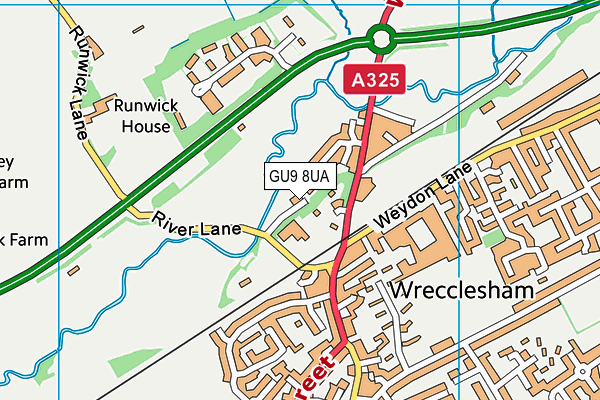 GU9 8UA map - OS VectorMap District (Ordnance Survey) GU9 8UA map - OS VectorMap District (Ordnance Survey)