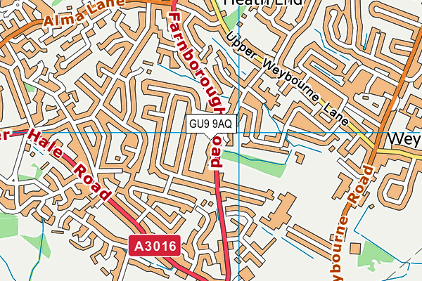 GU9 9AQ map - OS VectorMap District (Ordnance Survey) GU9 9AQ map - OS VectorMap District (Ordnance Survey)