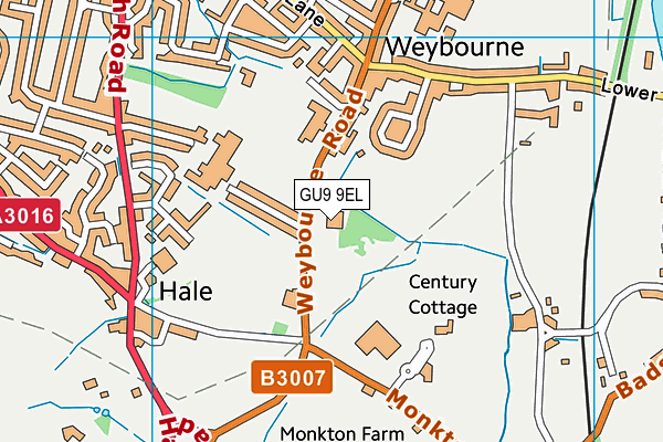 GU9 9EL map - OS VectorMap District (Ordnance Survey) GU9 9EL map - OS VectorMap District (Ordnance Survey)