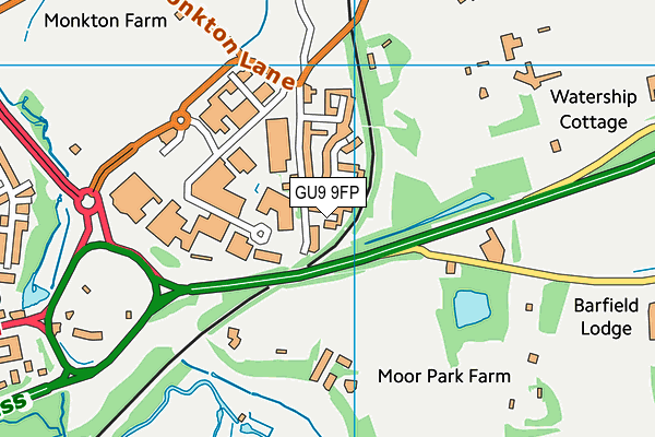 GU9 9FP map - OS VectorMap District (Ordnance Survey) GU9 9FP map - OS VectorMap District (Ordnance Survey)