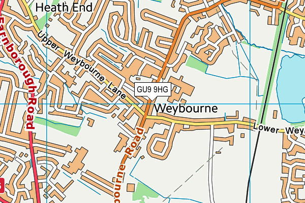GU9 9HG map - OS VectorMap District (Ordnance Survey)