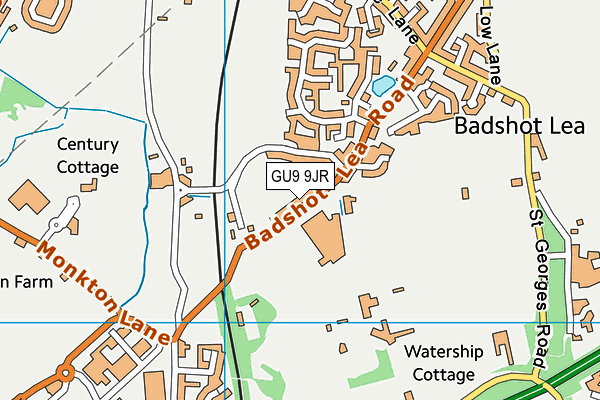 GU9 9JR map - OS VectorMap District (Ordnance Survey) GU9 9JR map - OS VectorMap District (Ordnance Survey)