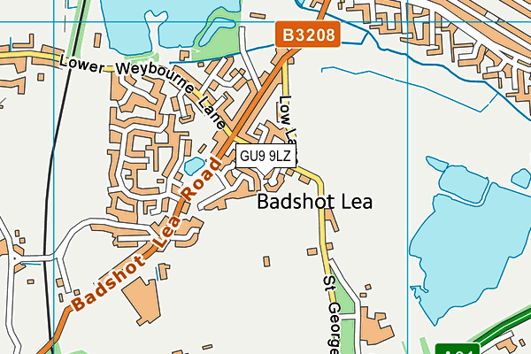 GU9 9LZ map - OS VectorMap District (Ordnance Survey) GU9 9LZ map - OS VectorMap District (Ordnance Survey)