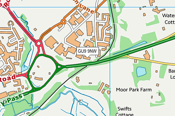 GU9 9NW map - OS VectorMap District (Ordnance Survey) GU9 9NW map - OS VectorMap District (Ordnance Survey)