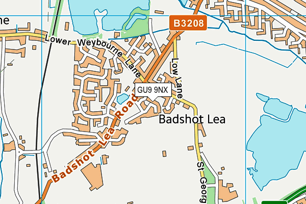 GU9 9NX map - OS VectorMap District (Ordnance Survey) GU9 9NX map - OS VectorMap District (Ordnance Survey)