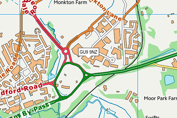GU9 9NZ map - OS VectorMap District (Ordnance Survey) GU9 9NZ map - OS VectorMap District (Ordnance Survey)