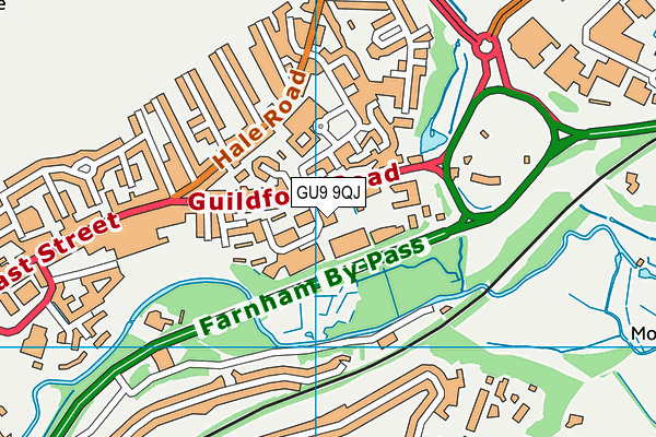 GU9 9QJ map - OS VectorMap District (Ordnance Survey) GU9 9QJ map - OS VectorMap District (Ordnance Survey)