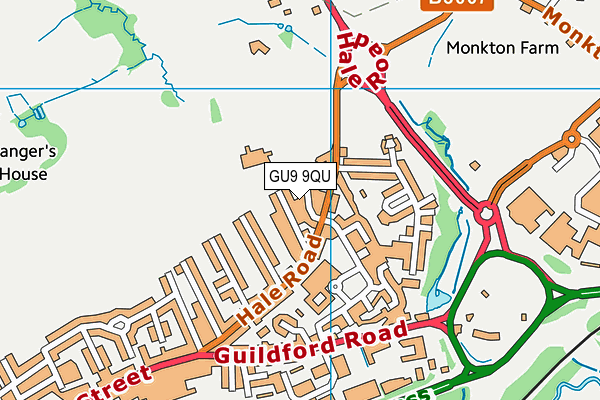 GU9 9QU map - OS VectorMap District (Ordnance Survey) GU9 9QU map - OS VectorMap District (Ordnance Survey)