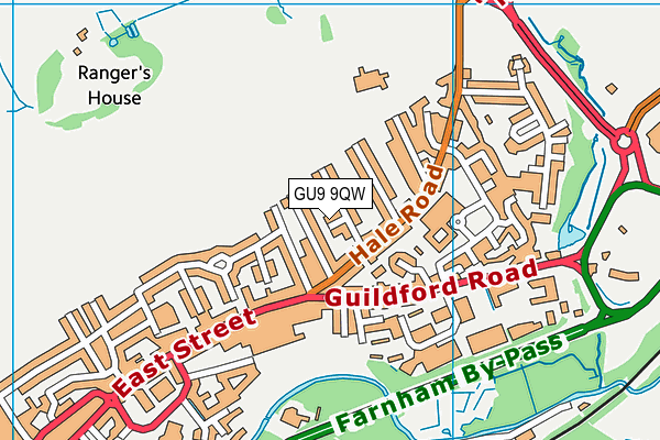 GU9 9QW map - OS VectorMap District (Ordnance Survey) GU9 9QW map - OS VectorMap District (Ordnance Survey)