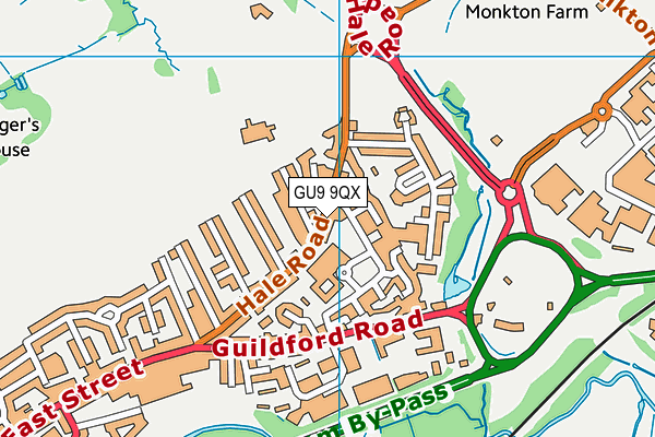 GU9 9QX map - OS VectorMap District (Ordnance Survey) GU9 9QX map - OS VectorMap District (Ordnance Survey)