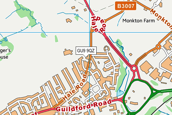 GU9 9QZ map - OS VectorMap District (Ordnance Survey) GU9 9QZ map - OS VectorMap District (Ordnance Survey)
