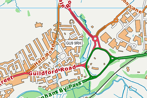 GU9 9RH map - OS VectorMap District (Ordnance Survey) GU9 9RH map - OS VectorMap District (Ordnance Survey)