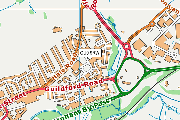 GU9 9RW map - OS VectorMap District (Ordnance Survey) GU9 9RW map - OS VectorMap District (Ordnance Survey)