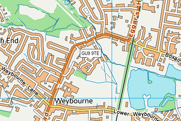 GU9 9TE map - OS VectorMap District (Ordnance Survey) GU9 9TE map - OS VectorMap District (Ordnance Survey)
