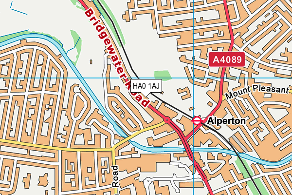 HA0 1AJ map - OS VectorMap District (Ordnance Survey)