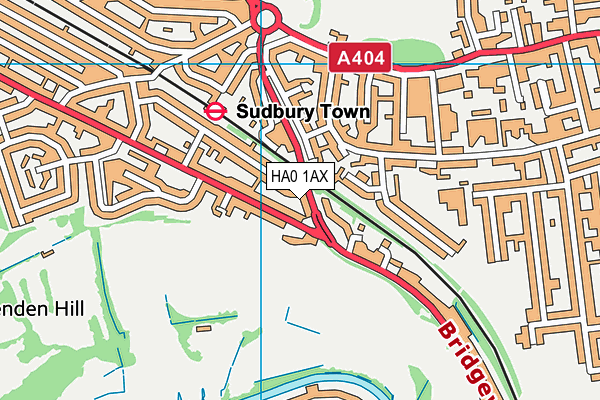 HA0 1AX map - OS VectorMap District (Ordnance Survey) HA0 1AX map - OS VectorMap District (Ordnance Survey)