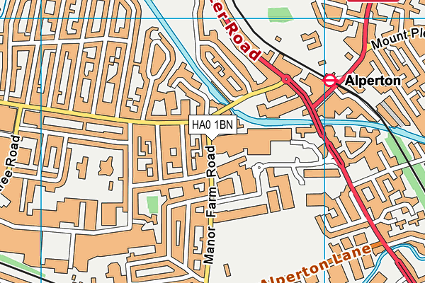 HA0 1BN map - OS VectorMap District (Ordnance Survey) HA0 1BN map - OS VectorMap District (Ordnance Survey)