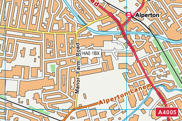 HA0 1BX map - OS VectorMap District (Ordnance Survey) HA0 1BX map - OS VectorMap District (Ordnance Survey)