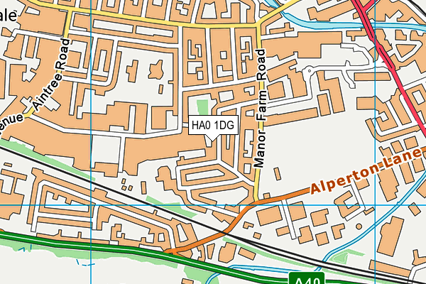 HA0 1DG map - OS VectorMap District (Ordnance Survey) HA0 1DG map - OS VectorMap District (Ordnance Survey)