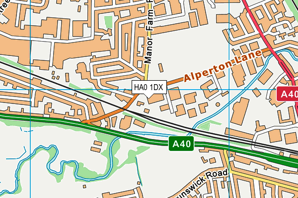 HA0 1DX map - OS VectorMap District (Ordnance Survey) HA0 1DX map - OS VectorMap District (Ordnance Survey)