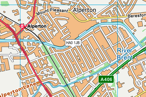 HA0 1JB map - OS VectorMap District (Ordnance Survey) HA0 1JB map - OS VectorMap District (Ordnance Survey)