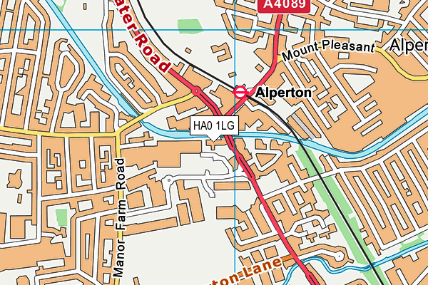HA0 1LG map - OS VectorMap District (Ordnance Survey) HA0 1LG map - OS VectorMap District (Ordnance Survey)
