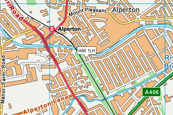 HA0 1LH map - OS VectorMap District (Ordnance Survey) HA0 1LH map - OS VectorMap District (Ordnance Survey)