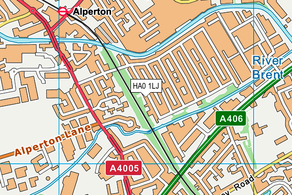 HA0 1LJ map - OS VectorMap District (Ordnance Survey) HA0 1LJ map - OS VectorMap District (Ordnance Survey)